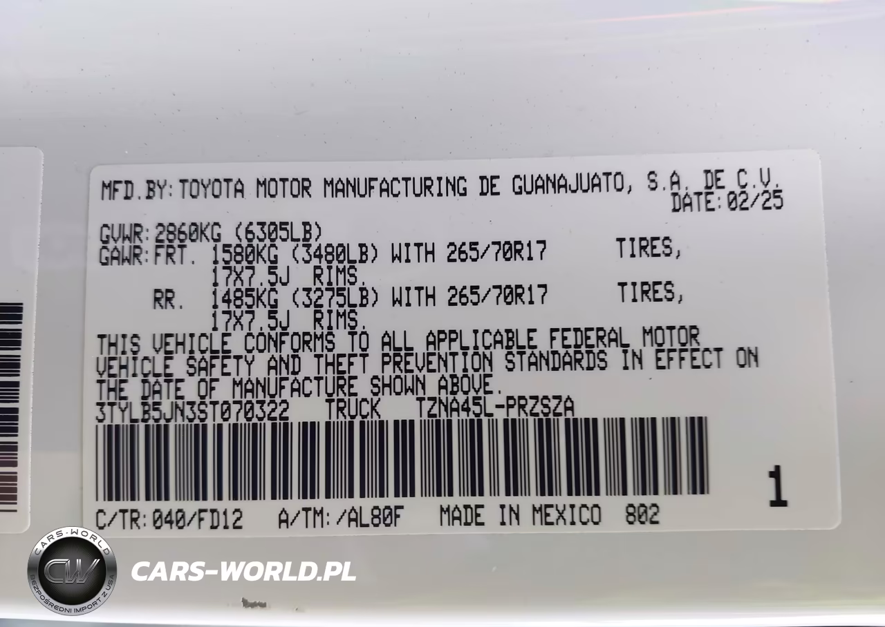2025 Toyota Tacoma Sr5 VIN:3TYLB5JN3ST070322 - 9