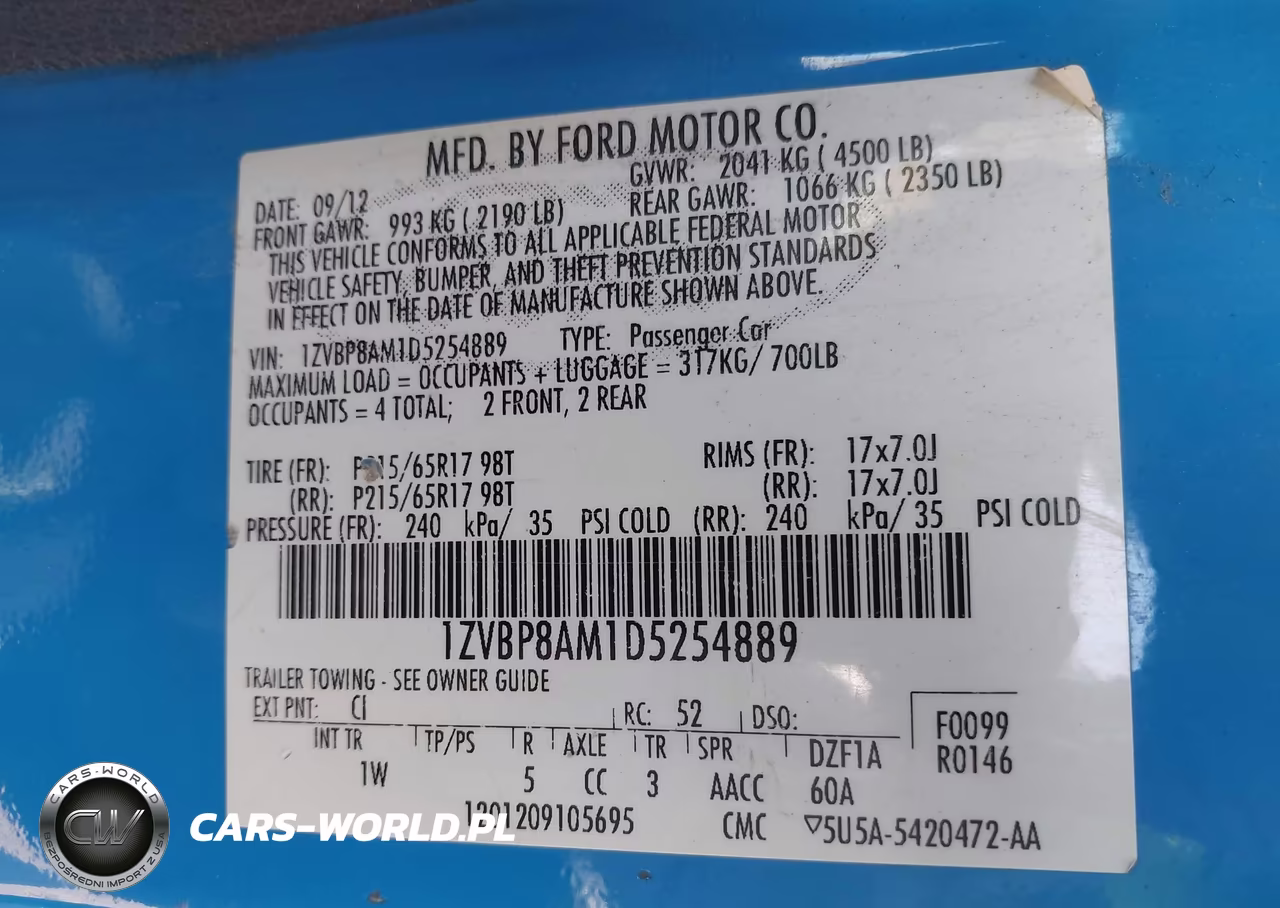 2013 Ford Mustang V6 VIN:1ZVBP8AM1D5254889 - 9