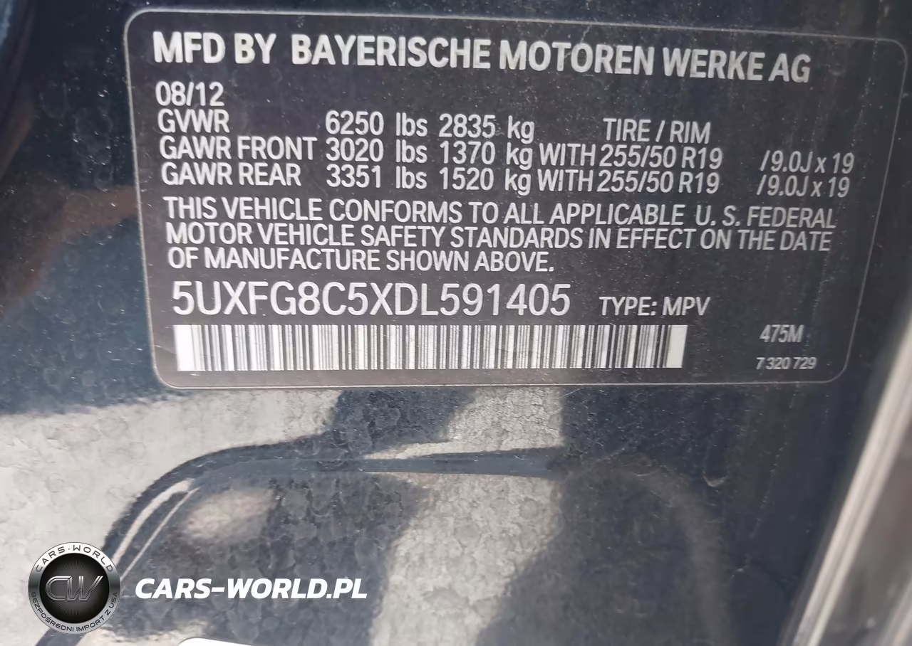 2013 BMW X6 xDrive50I VIN:5UXFG8C5XDL591405 - 9
