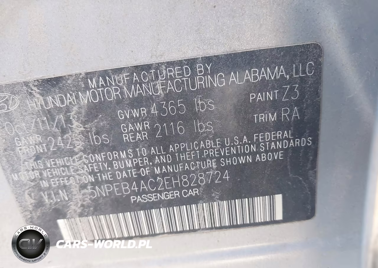 2014 Hyundai Sonata Gls VIN:5NPEB4AC2EH828724 - 9