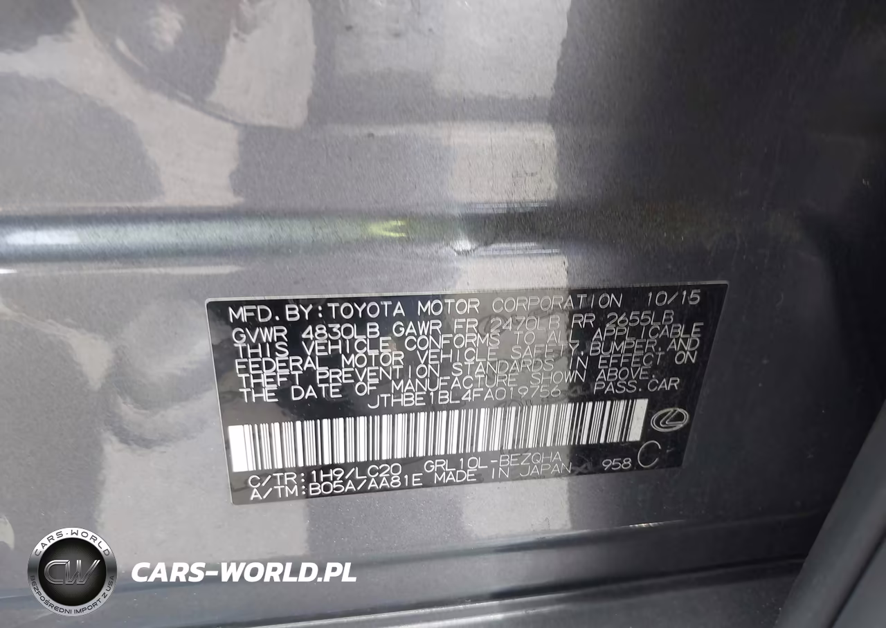 2015 Lexus Gs 350 VIN:JTHBE1BL4FA019756 - 9