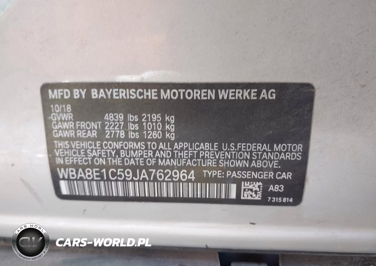 2018 BMW 330E Iperformance VIN:WBA8E1C59JA762964 - 9