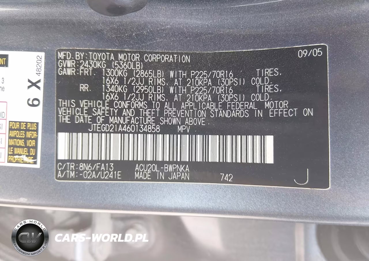2006 Toyota Highlander VIN:JTEGD21A460134858 - 9