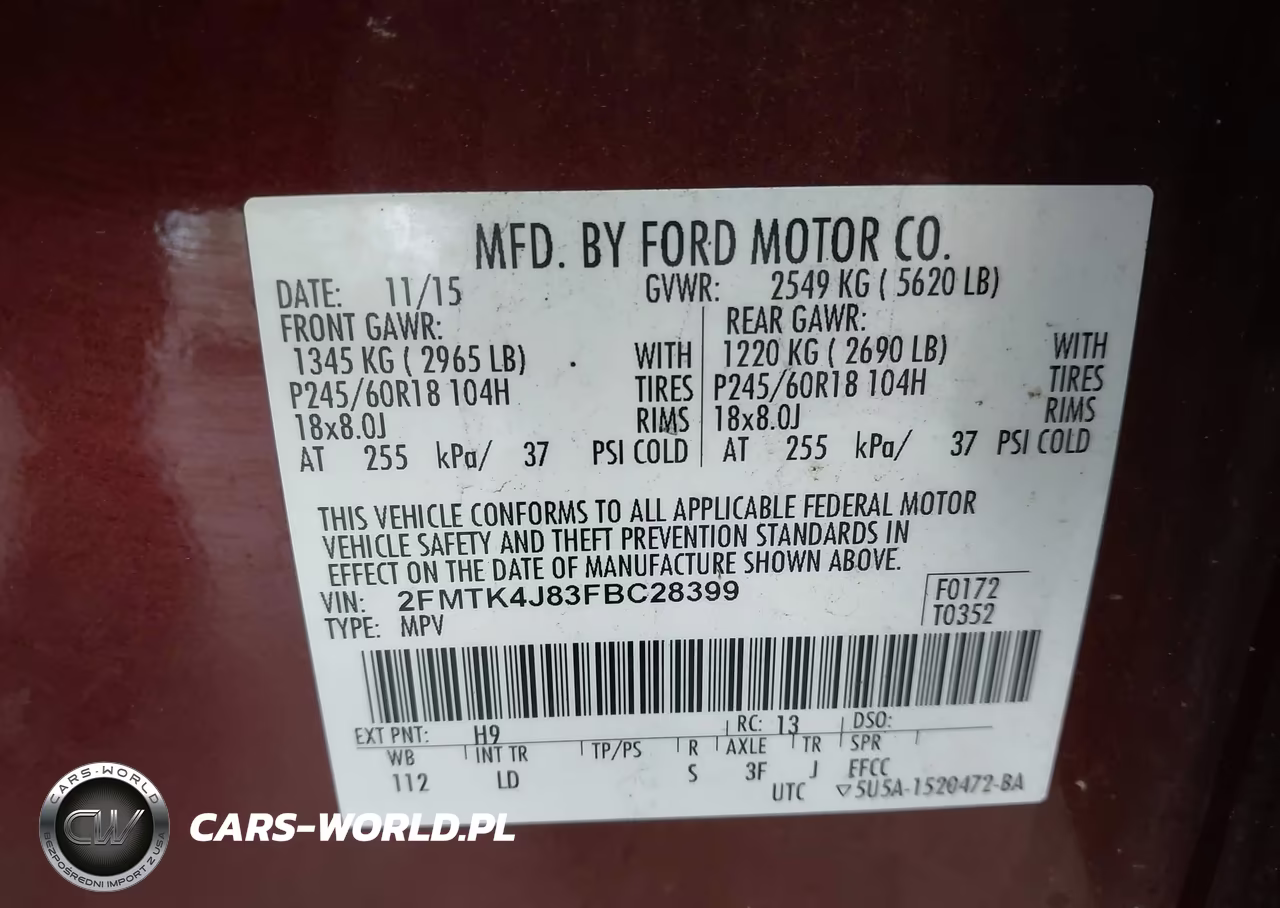 2015 Ford Edge Sel VIN:2FMTK4J83FBC28399 - 9