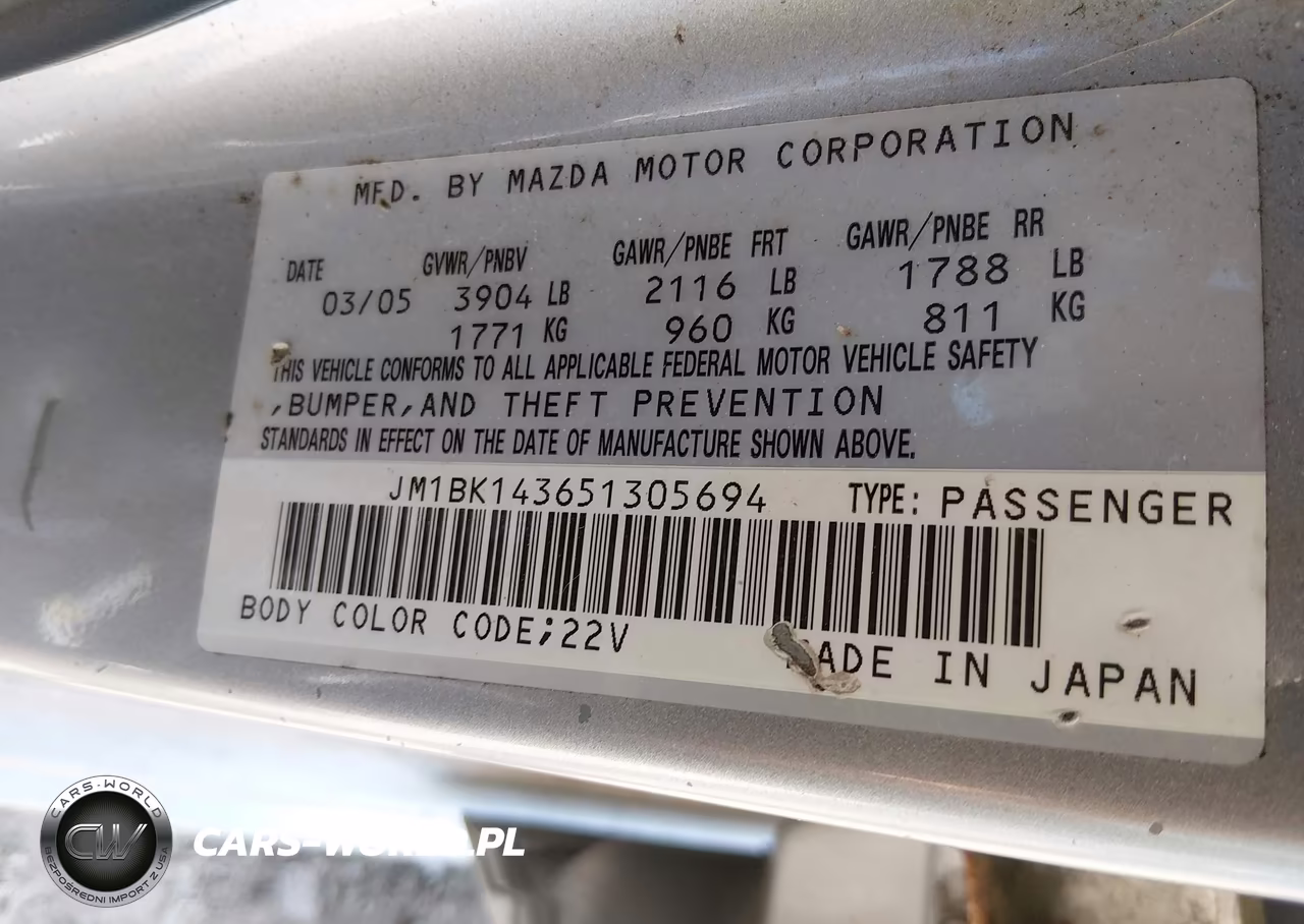 2005 Mazda Mazda3 S VIN:JM1BK143651305694 - 9