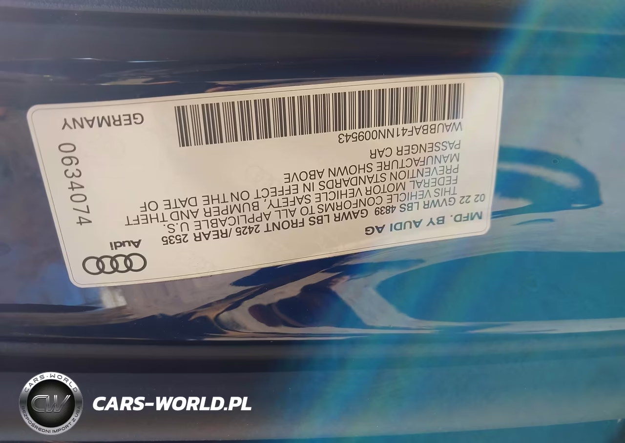 2022 Audi A4 Premium Plus 40 Tfsi Quattro S Tronic VIN:WAUBBAF41NN009543 - 9
