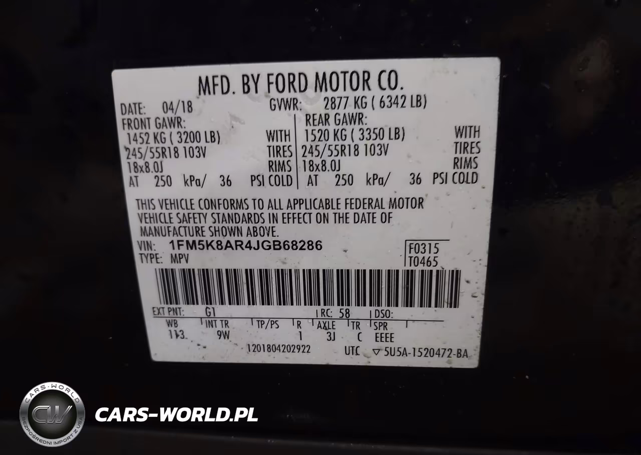 2018 Ford Police Interceptor Utility VIN:1FM5K8AR4JGB68286 - 9