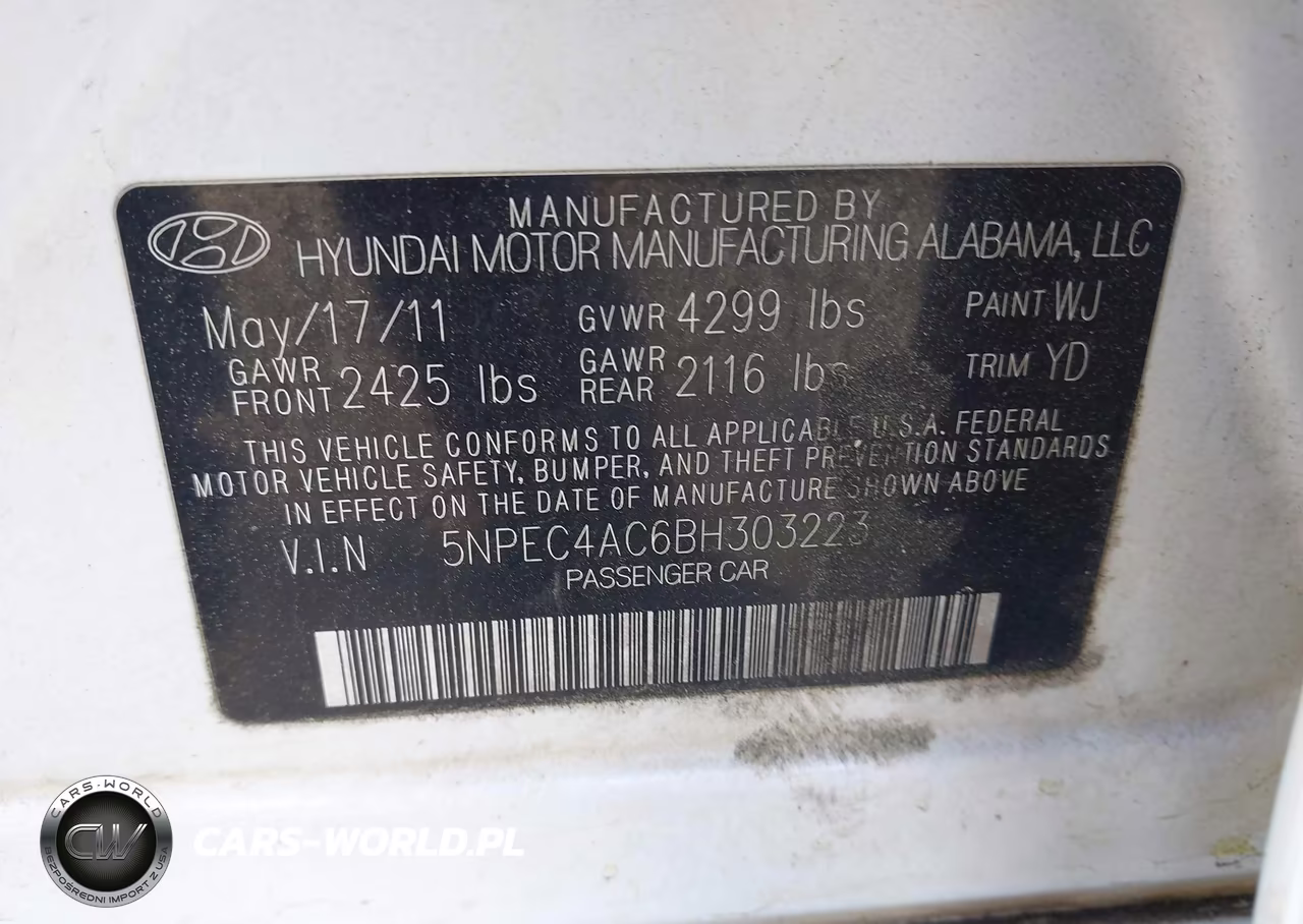2011 Hyundai Sonata Ltd VIN:5NPEC4AC6BH303223 - 9