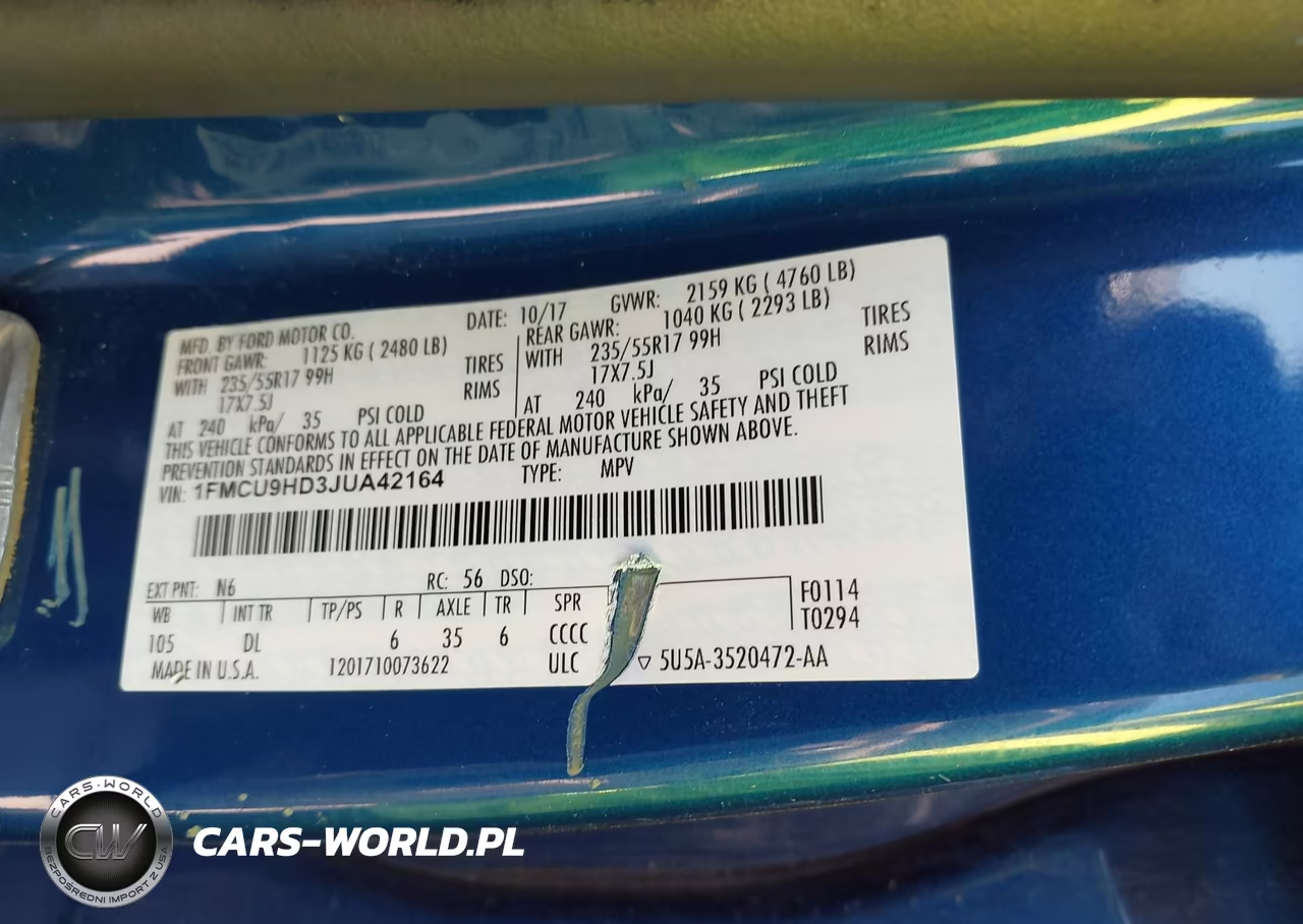 2018 Ford Escape Sel VIN:1FMCU9HD3JUA42164 - 9