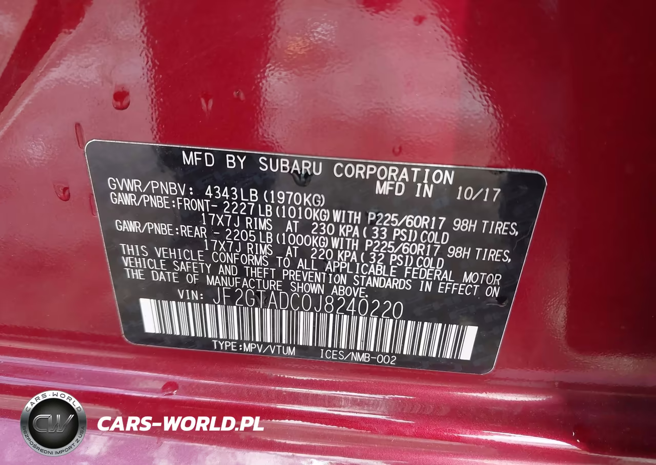 2018 Subaru Crosstrek 2.0I Premium VIN:JF2GTADC0J8240220 - 9