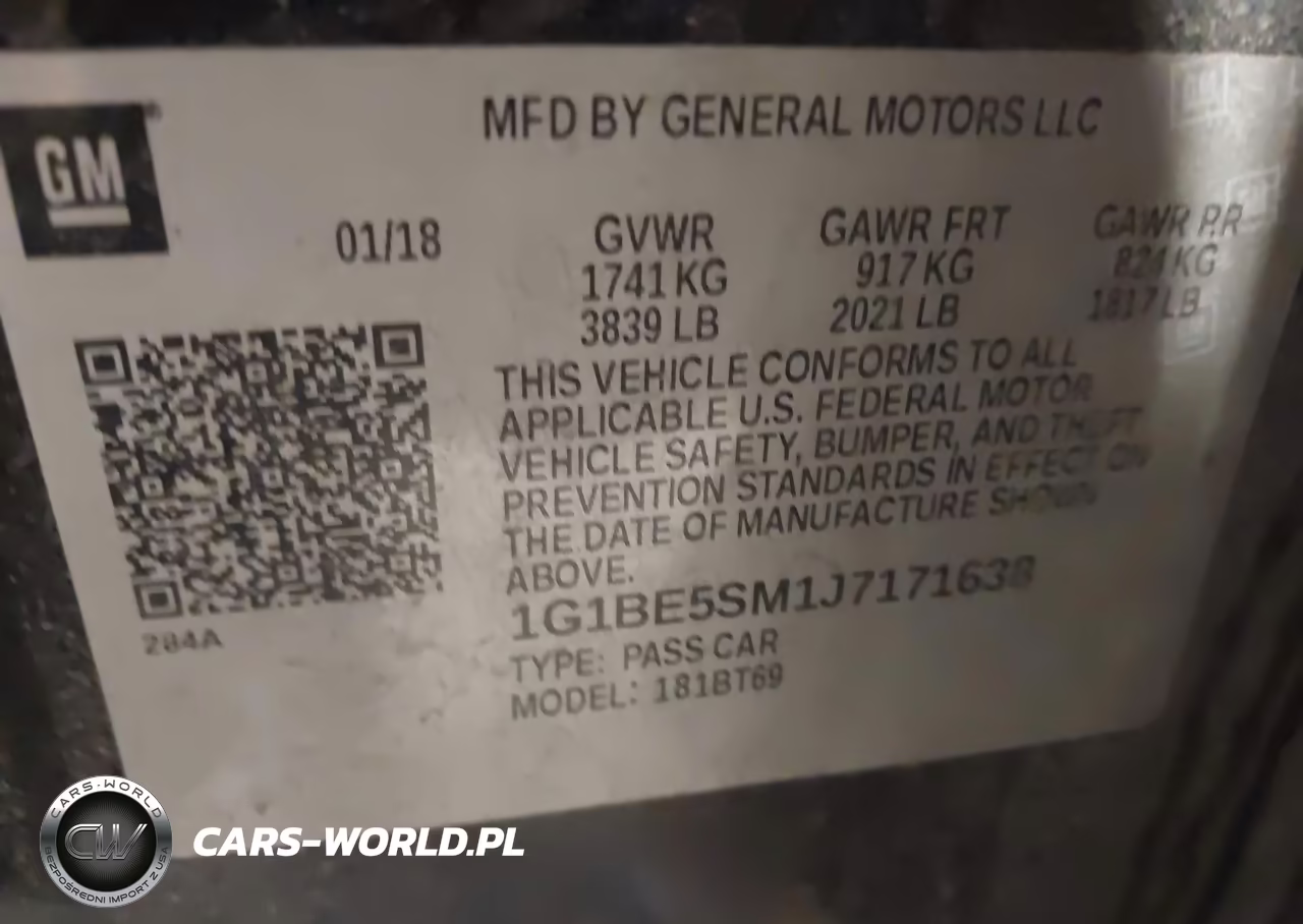 2018 Chevrolet Cruze Lt Auto VIN:1G1BE5SM1J7171638 - 9