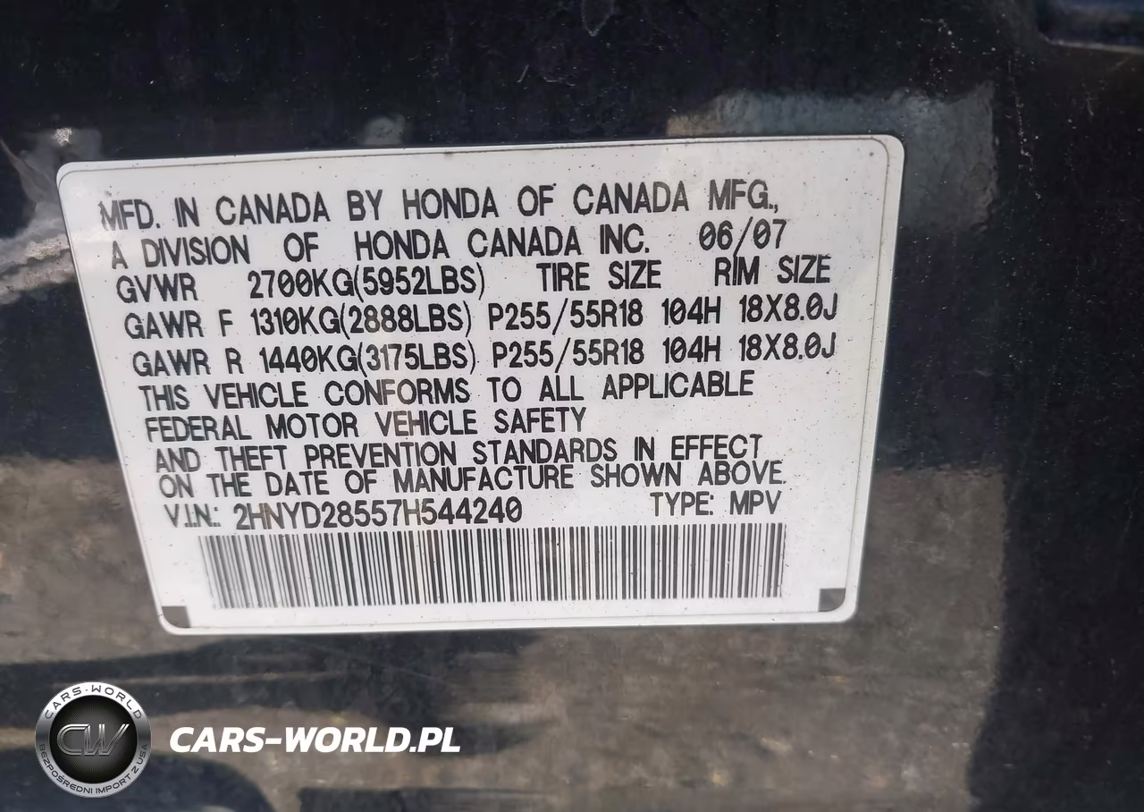 2007 Acura Mdx Sport Package VIN:2HNYD28557H544240 - 9