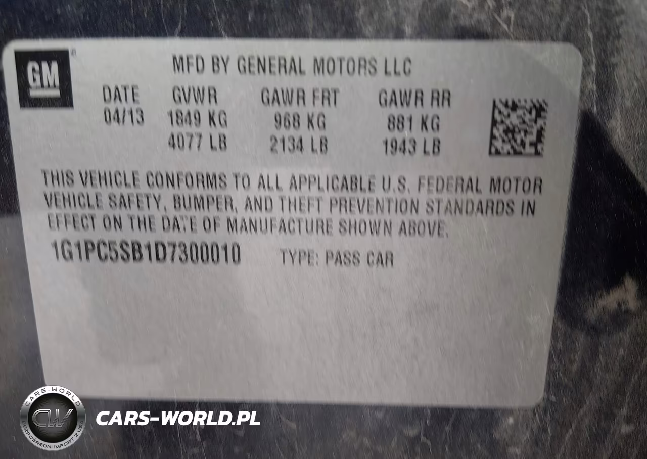 2013 Chevrolet Cruze 1Lt Auto VIN:1G1PC5SB1D7300010 - 9