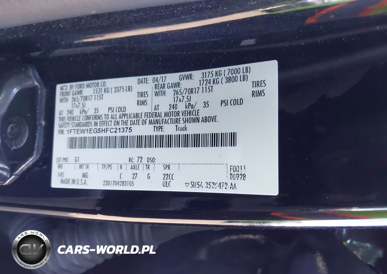 2017 Ford F-150 Xlt VIN:1FTEW1EG5HFC21375 - 9
