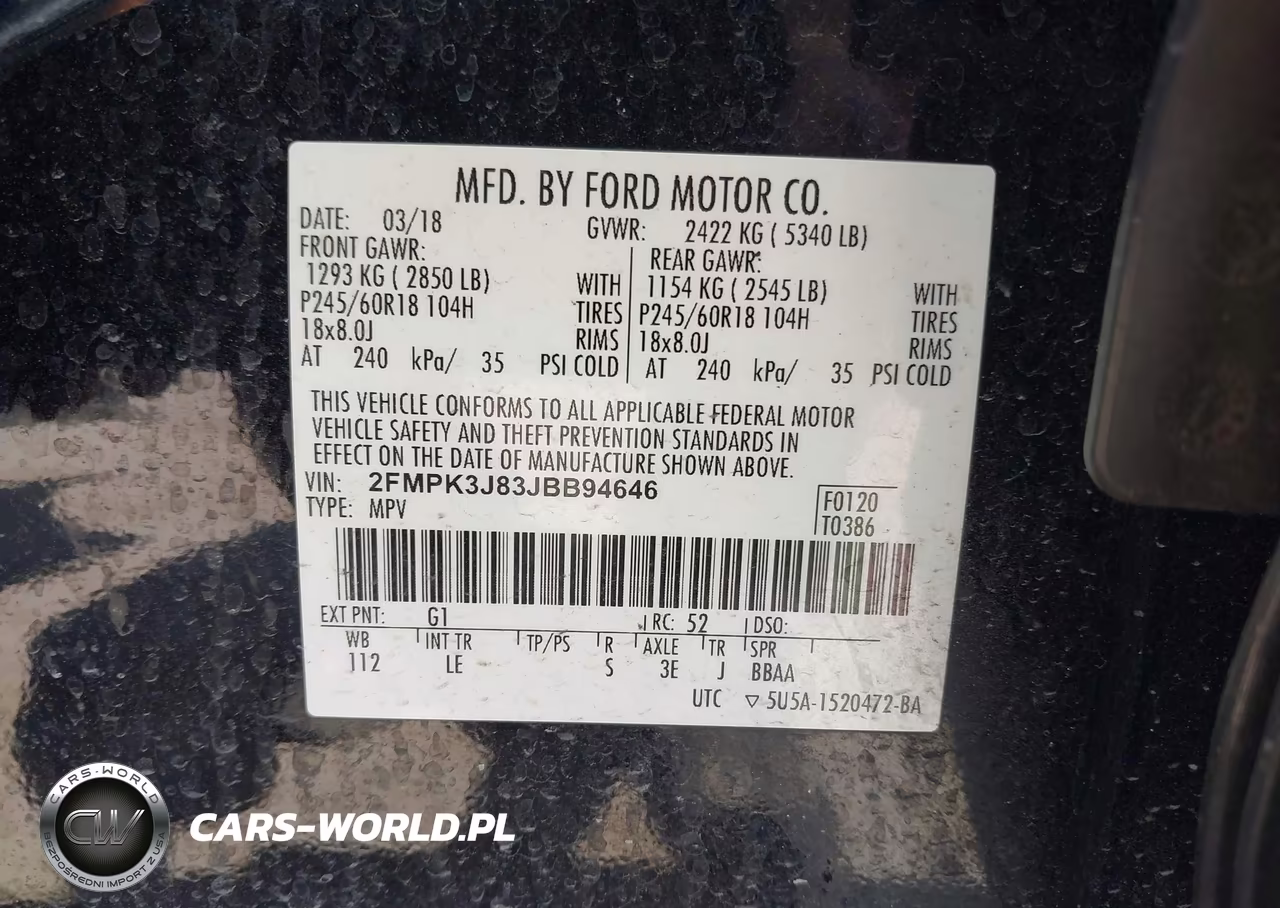 2018 Ford Edge Sel VIN:2FMPK3J83JBB94646 - 9