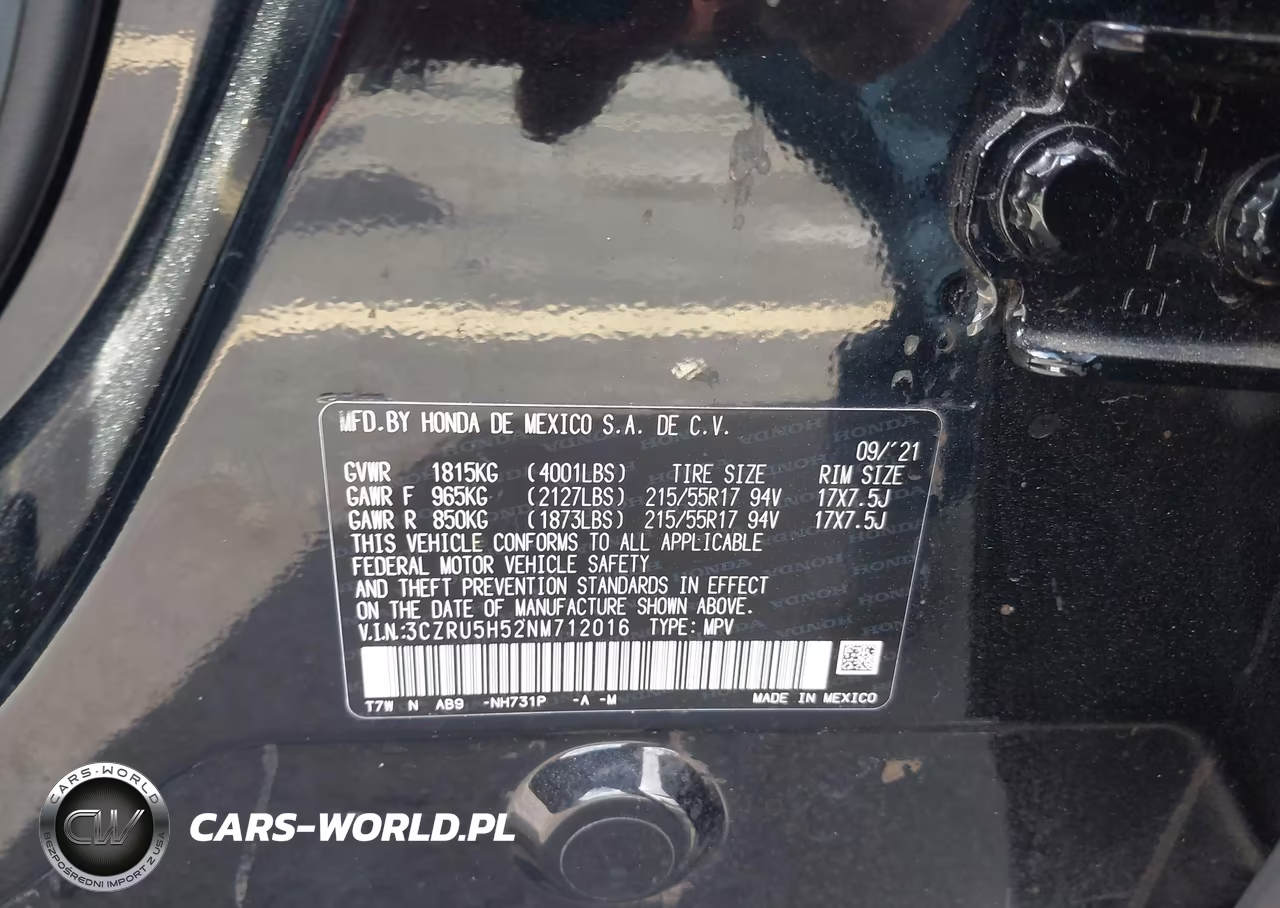 2022 Honda Hr-V 2Wd Ex VIN:3CZRU5H52NM712016 - 9