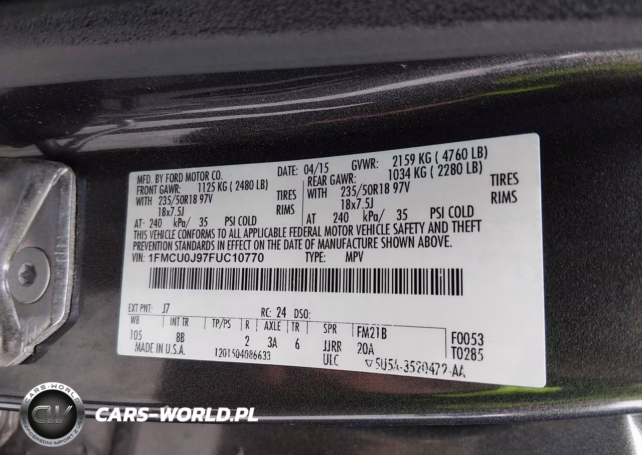 2015 Ford Escape Titanium VIN:1FMCU0J97FUC10770 - 9