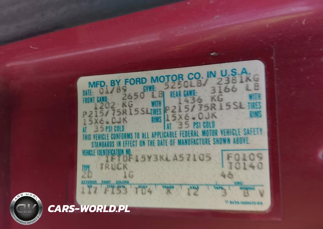 1989 Ford F150 VIN:1FTDF15Y3KLA57105 - 9