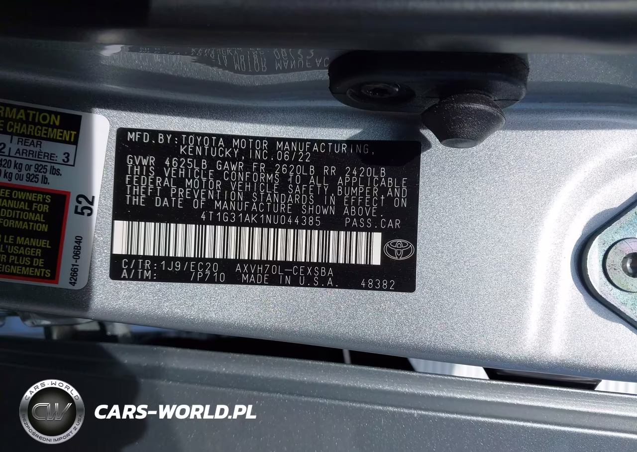 2022 Toyota Camry Nightshade Edition Hybrid VIN:4T1G31AK1NU044385 - 9