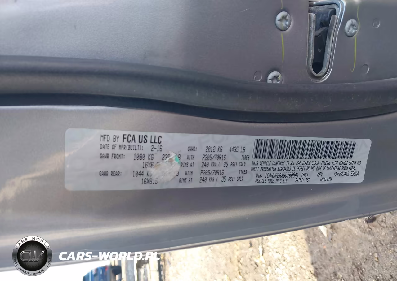 2016 Jeep Patriot Sport VIN:1C4NJPBAXGD700841 - 9