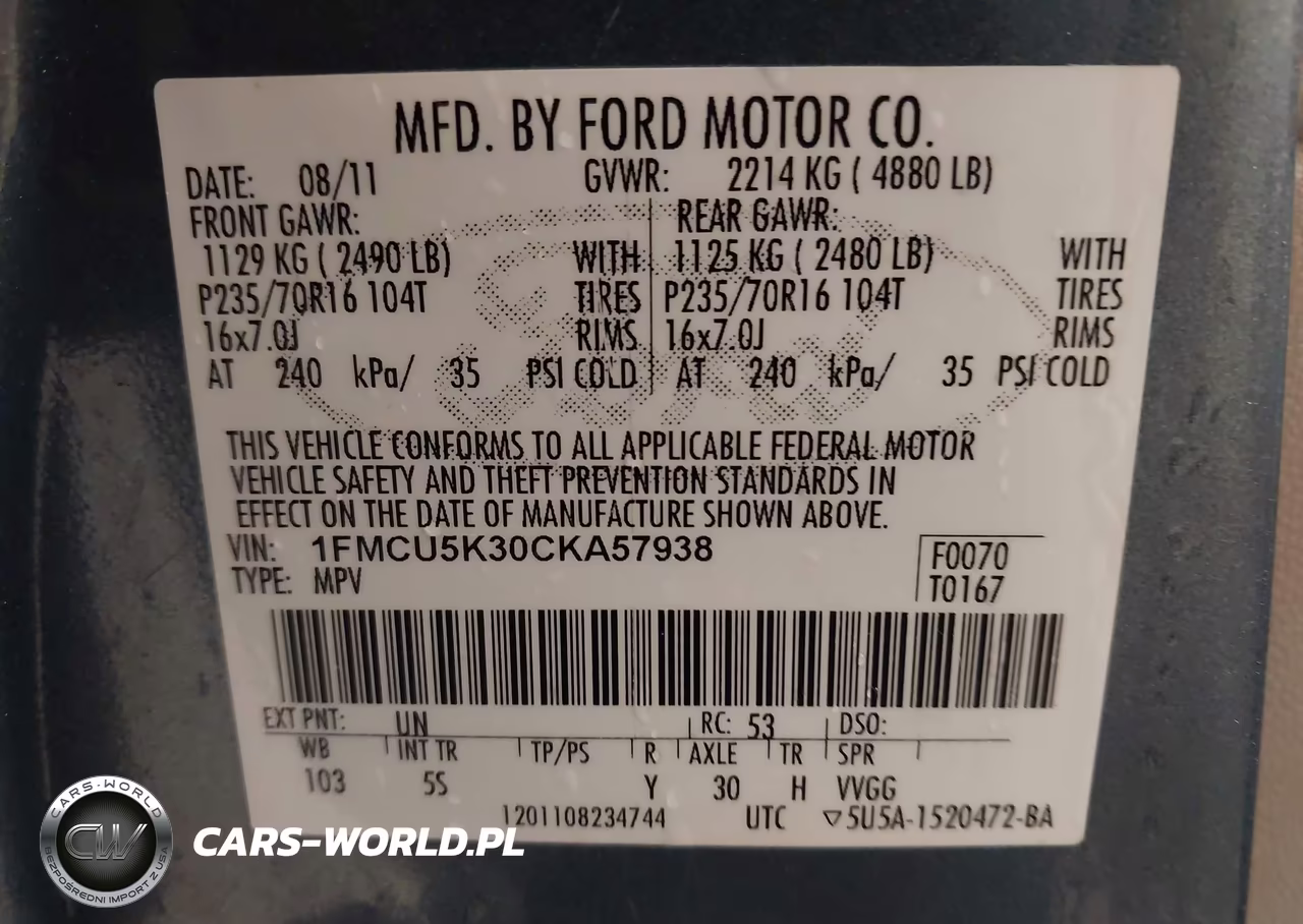2012 Ford Escape Hybrid Limited VIN:1FMCU5K30CKA57938 - 9
