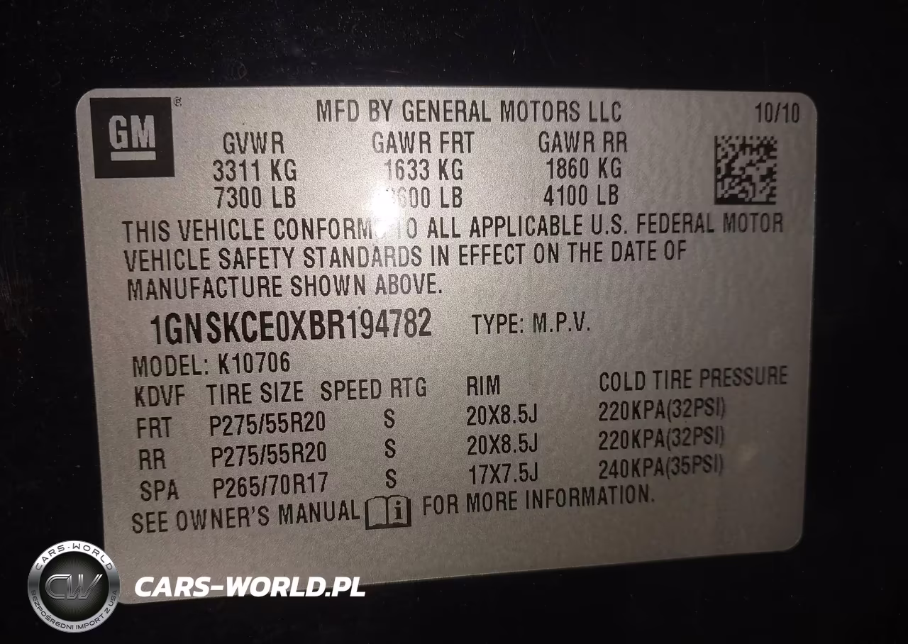 2011 Chevrolet Tahoe Ltz VIN:1GNSKCE0XBR194782 - 9