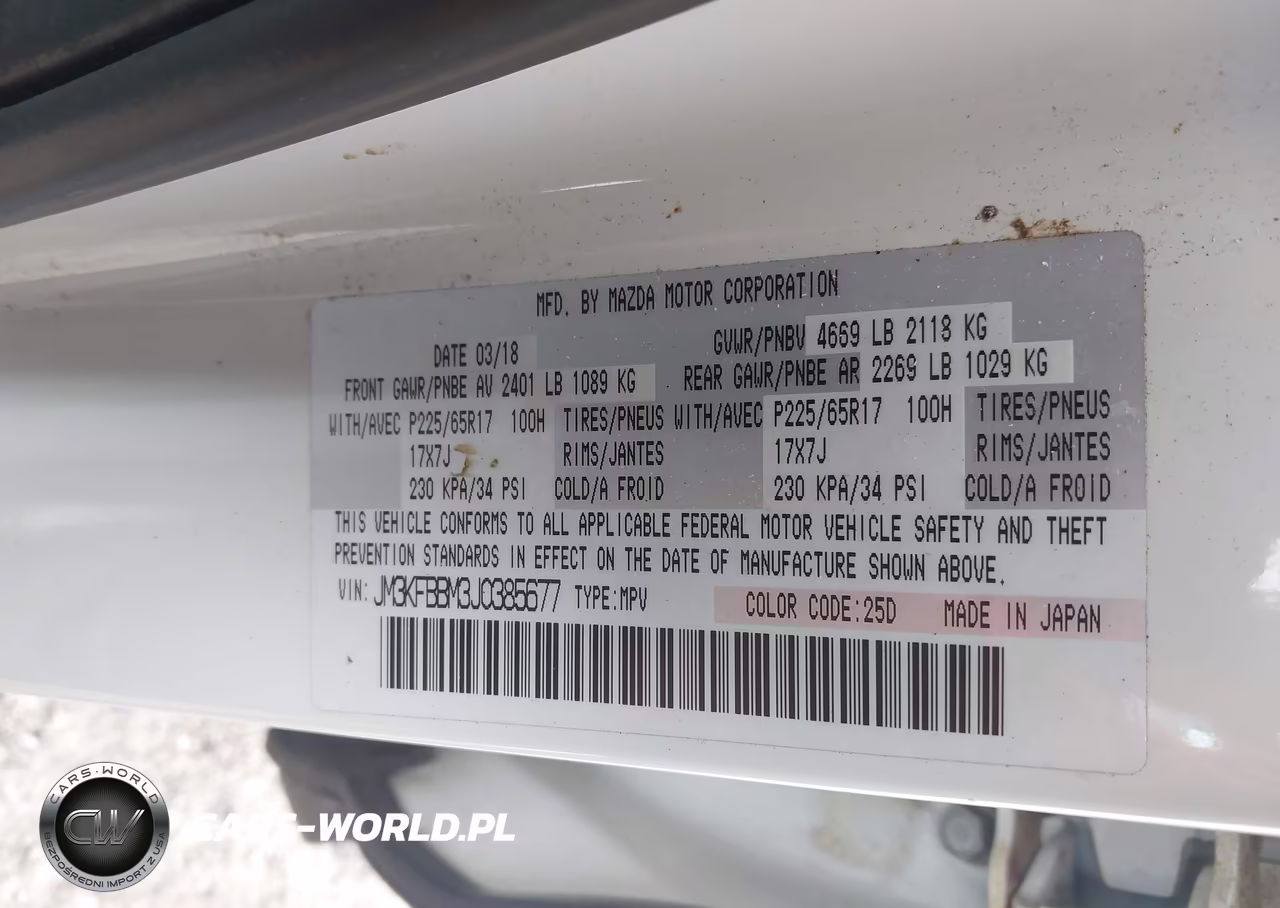 2018 Mazda Cx-5 Sport VIN:JM3KFBBM3J0385677 - 9