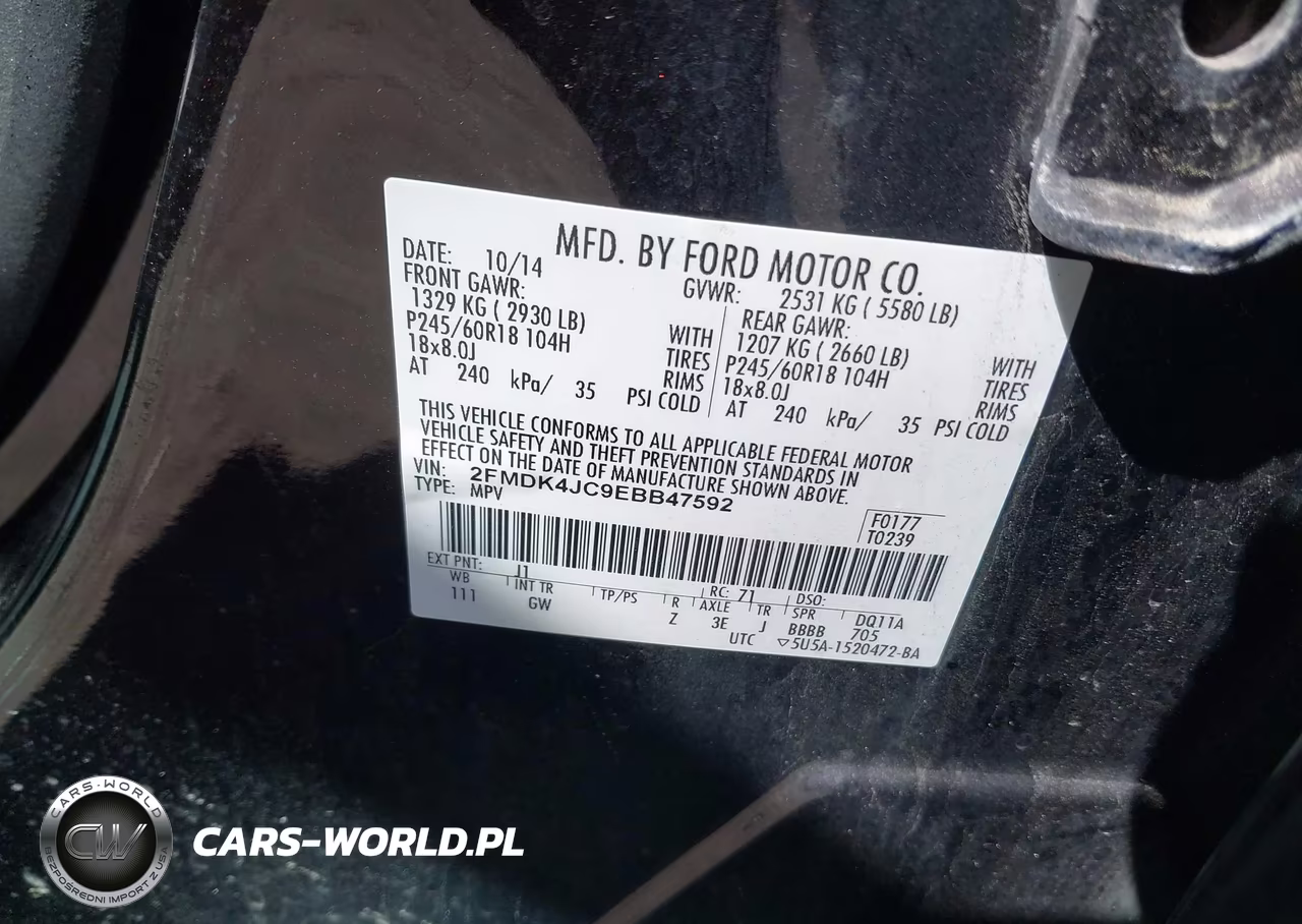 2014 Ford Edge Sel VIN:2FMDK4JC9EBB47592 - 9