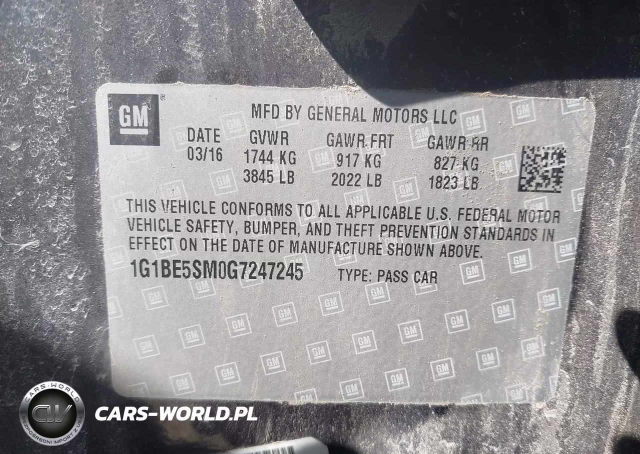 2016 Chevrolet Cruze Lt Auto VIN:1G1BE5SM0G7247245 - 9