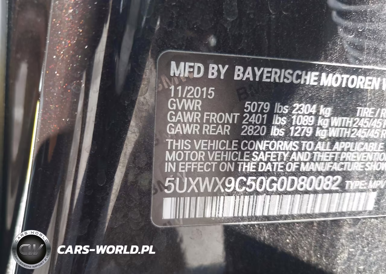 2016 BMW X3 xDrive28I VIN:5UXWX9C50G0D80082 - 9