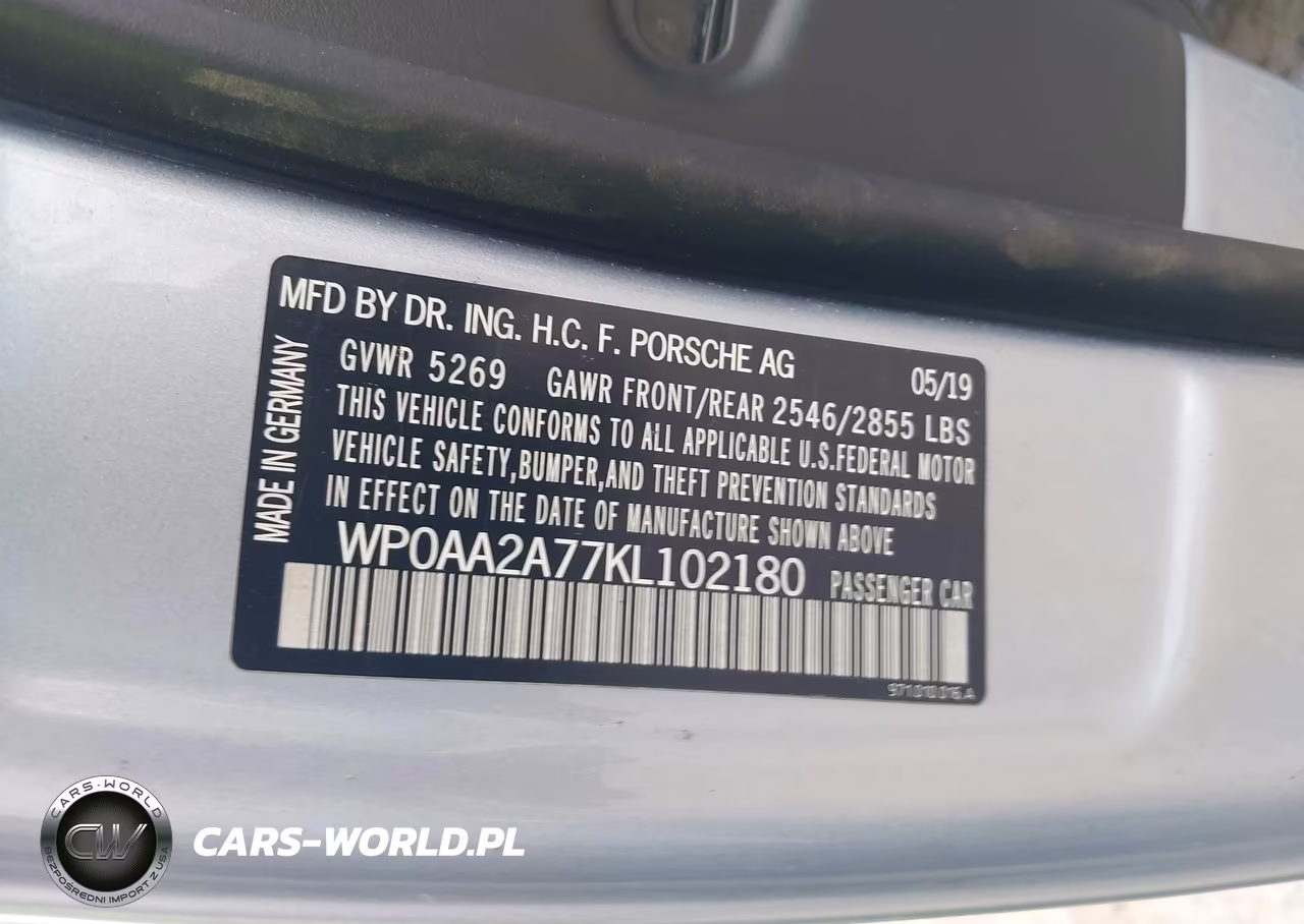 2019 Porsche Panamera 4 VIN:WP0AA2A77KL102180 - 9