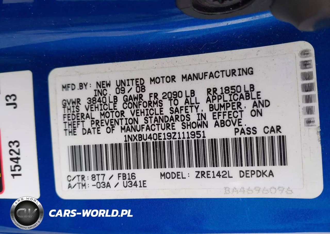 2009 Toyota Corolla Le VIN:1NXBU40E19Z111951 - 9
