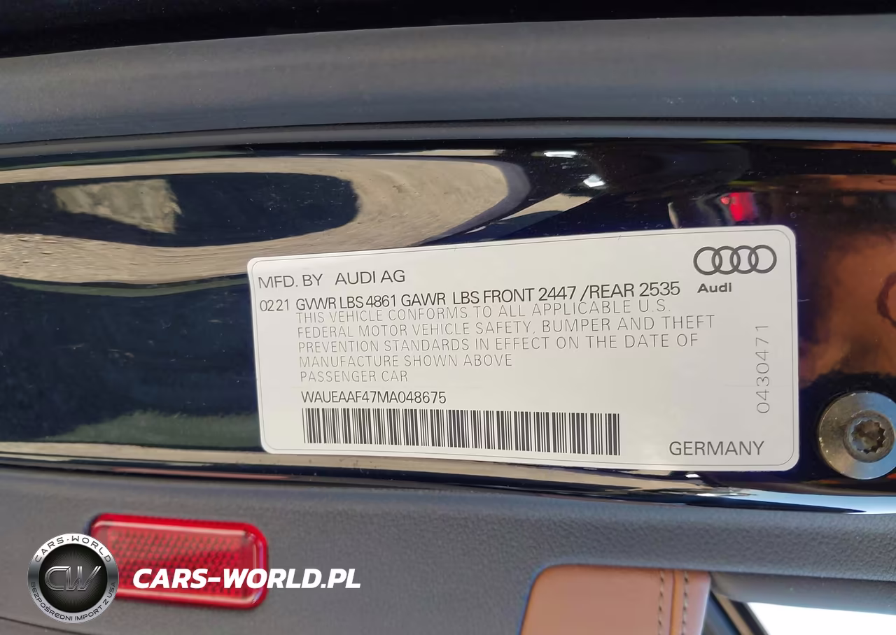 2021 Audi A4 Premium Plus 45 Tfsi S Line Quattro S Tronic VIN:WAUEAAF47MA048675 - 9