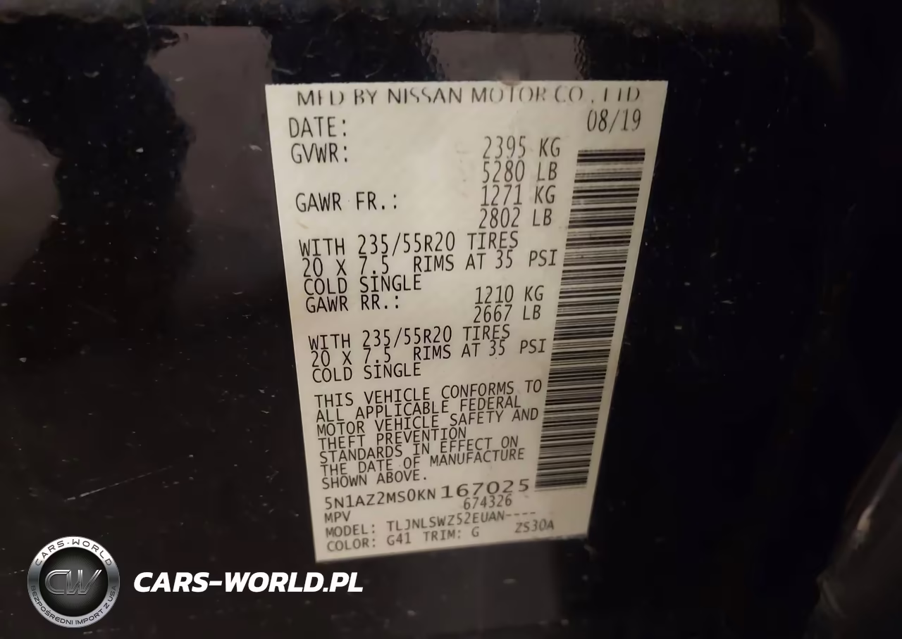 2019 Nissan Murano Platinum VIN:5N1AZ2MS0KN167025 - 9