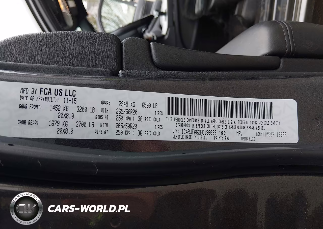 2015 Jeep Grand Cherokee Altitude VIN:1C4RJFAG2FC196033 - 9
