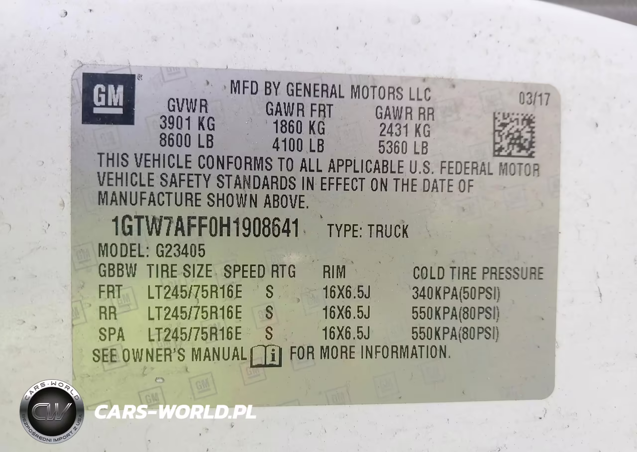 2017 GMC Savana 2500 Work Van VIN:1GTW7AFF0H1908641 - 9