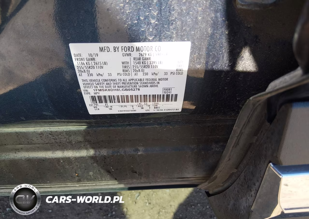 2020 Ford Explorer Xlt VIN:1FMSK8DH8LGB05278 - 9