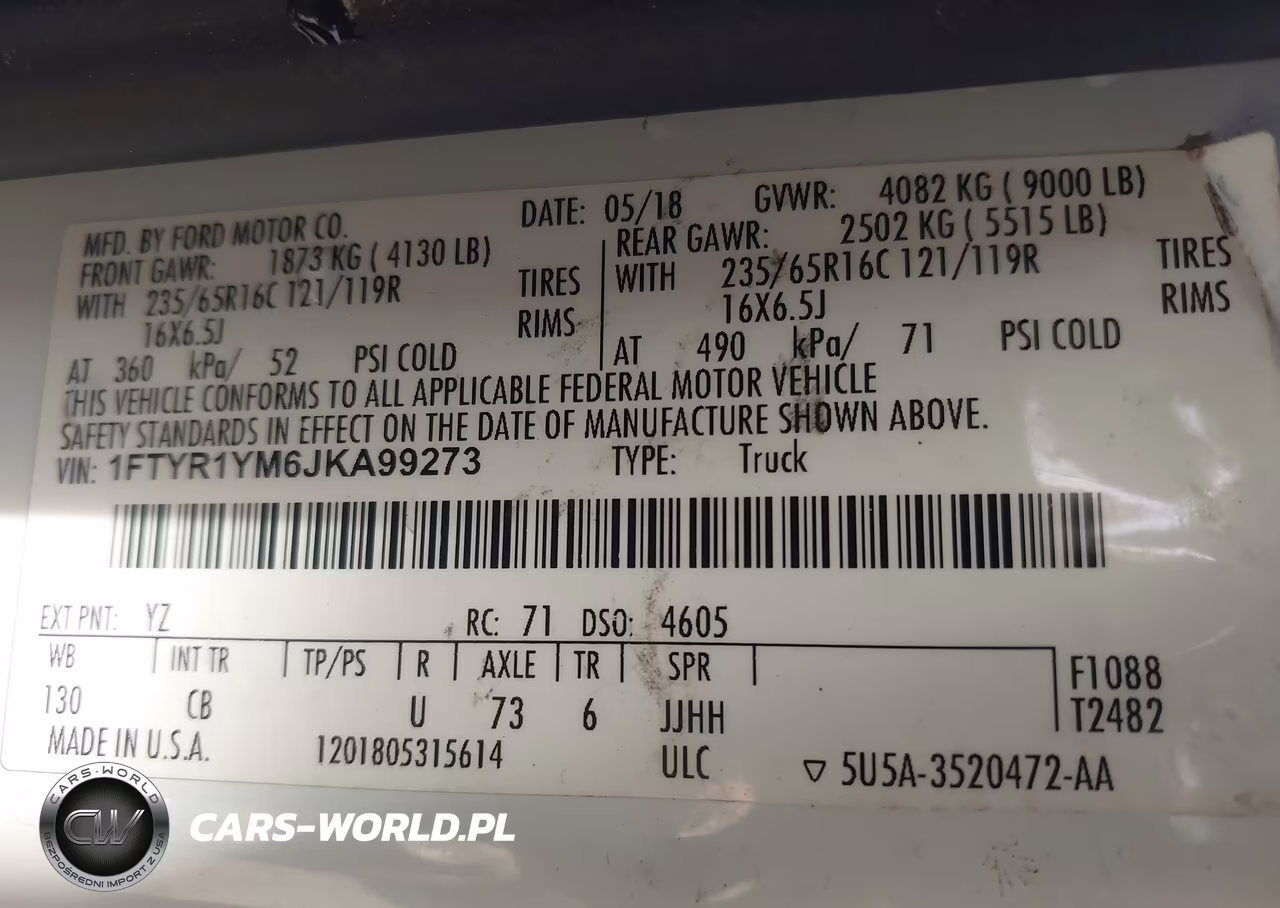 2018 Ford Transit-250 VIN:1FTYR1YM6JKA99273 - 9