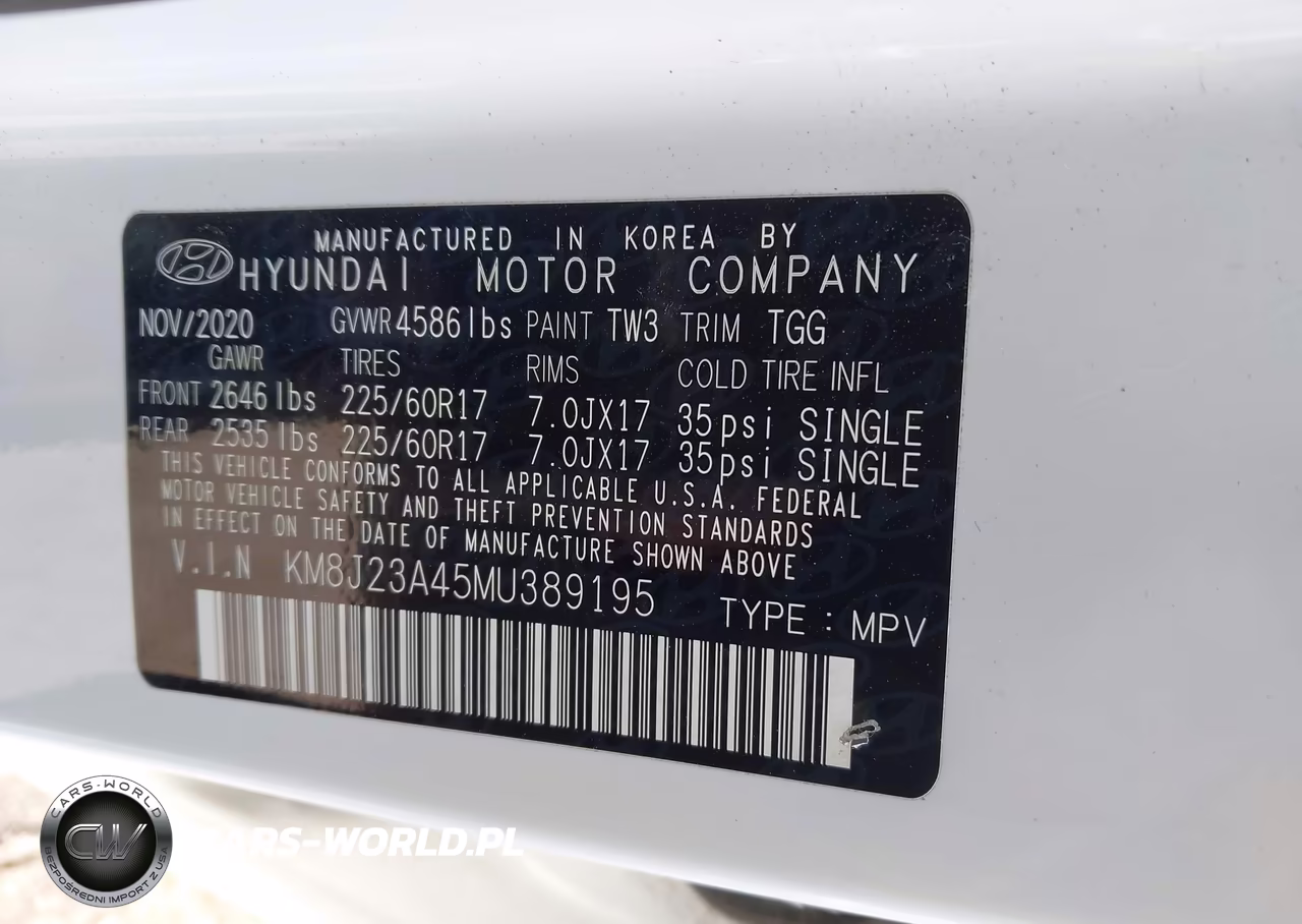 2021 Hyundai Tucson Se VIN:KM8J23A45MU389195 - 9