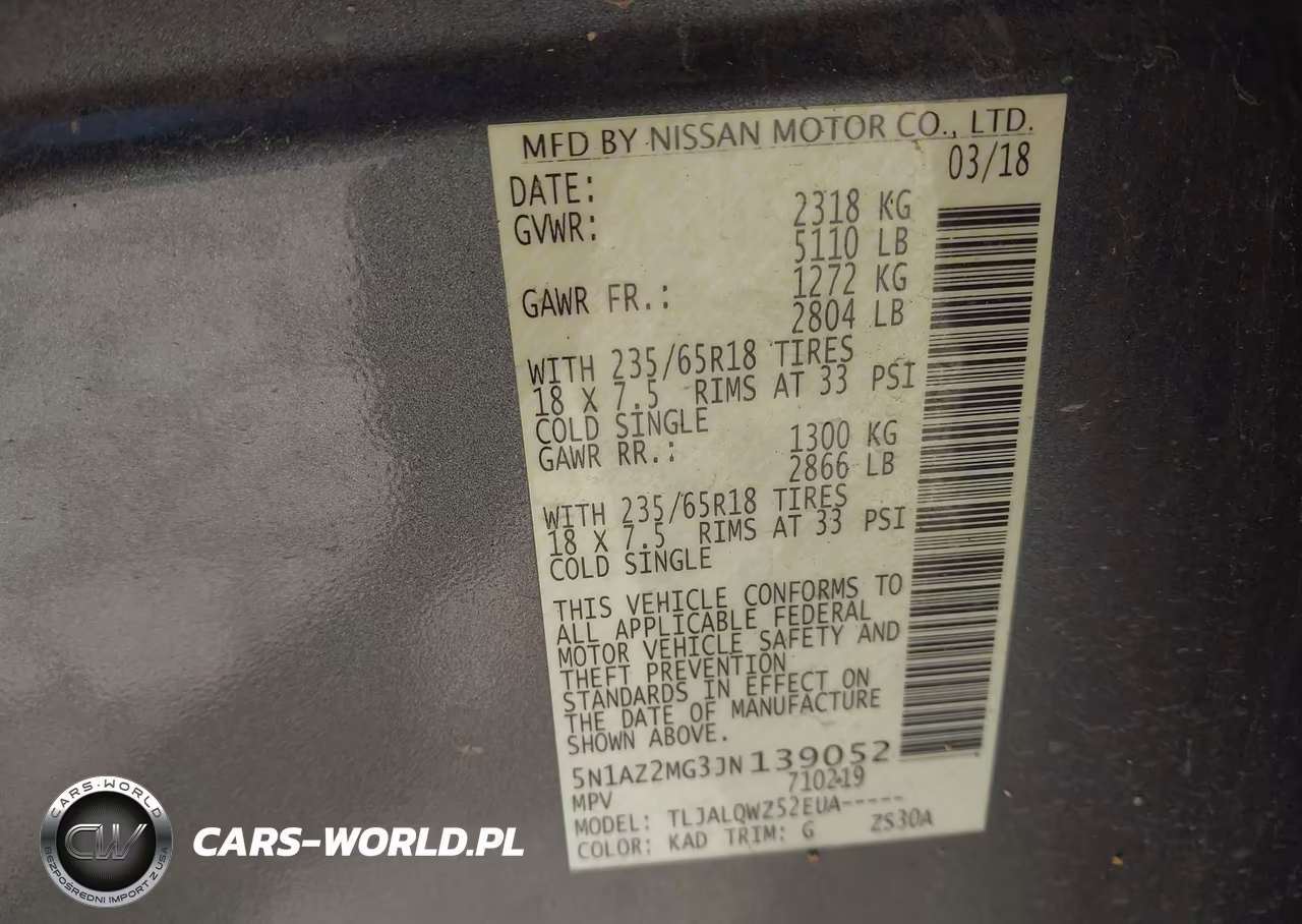 2018 Nissan Murano Sv VIN:5N1AZ2MG3JN139052 - 9