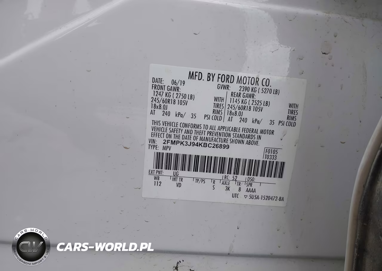 2019 Ford Edge Sel VIN:2FMPK3J94KBC26899 - 8