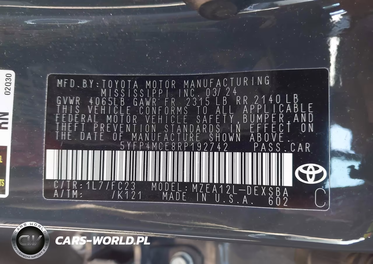 2024 Toyota Corolla Se VIN:5YFP4MCE8RP192742 - 9