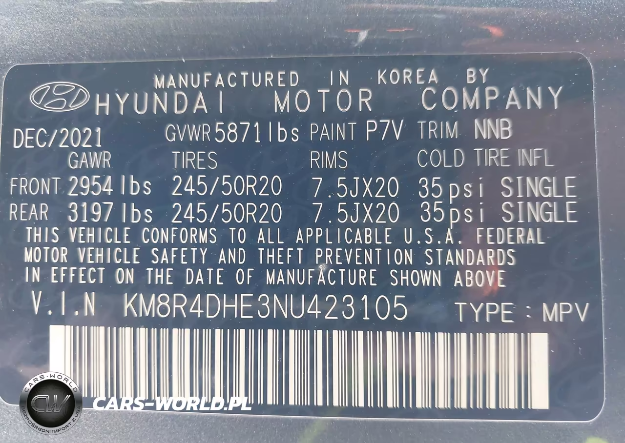 2022 Hyundai Palisade Sel VIN:KM8R4DHE3NU423105 - 9