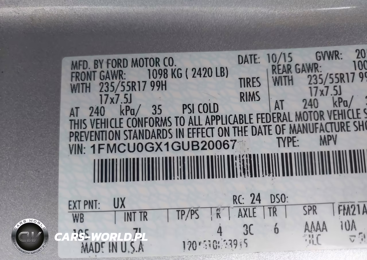 2016 Ford Escape Se VIN:1FMCU0GX1GUB20067 - 9