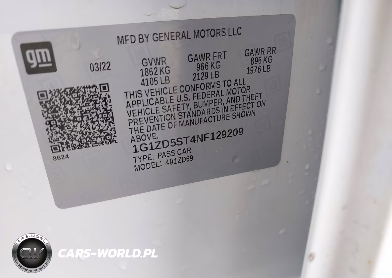 2022 Chevrolet Malibu Fwd Lt VIN:1G1ZD5ST4NF129209 - 9