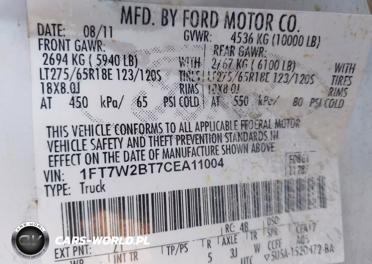 2012 Ford F-250 Xlt VIN:1FT7W2BT7CEA11004 - 9