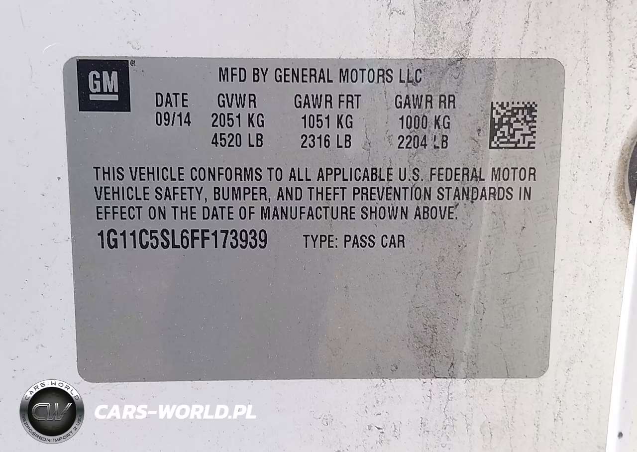 2015 Chevrolet Malibu 1Lt VIN:1G11C5SL6FF173939 - 9