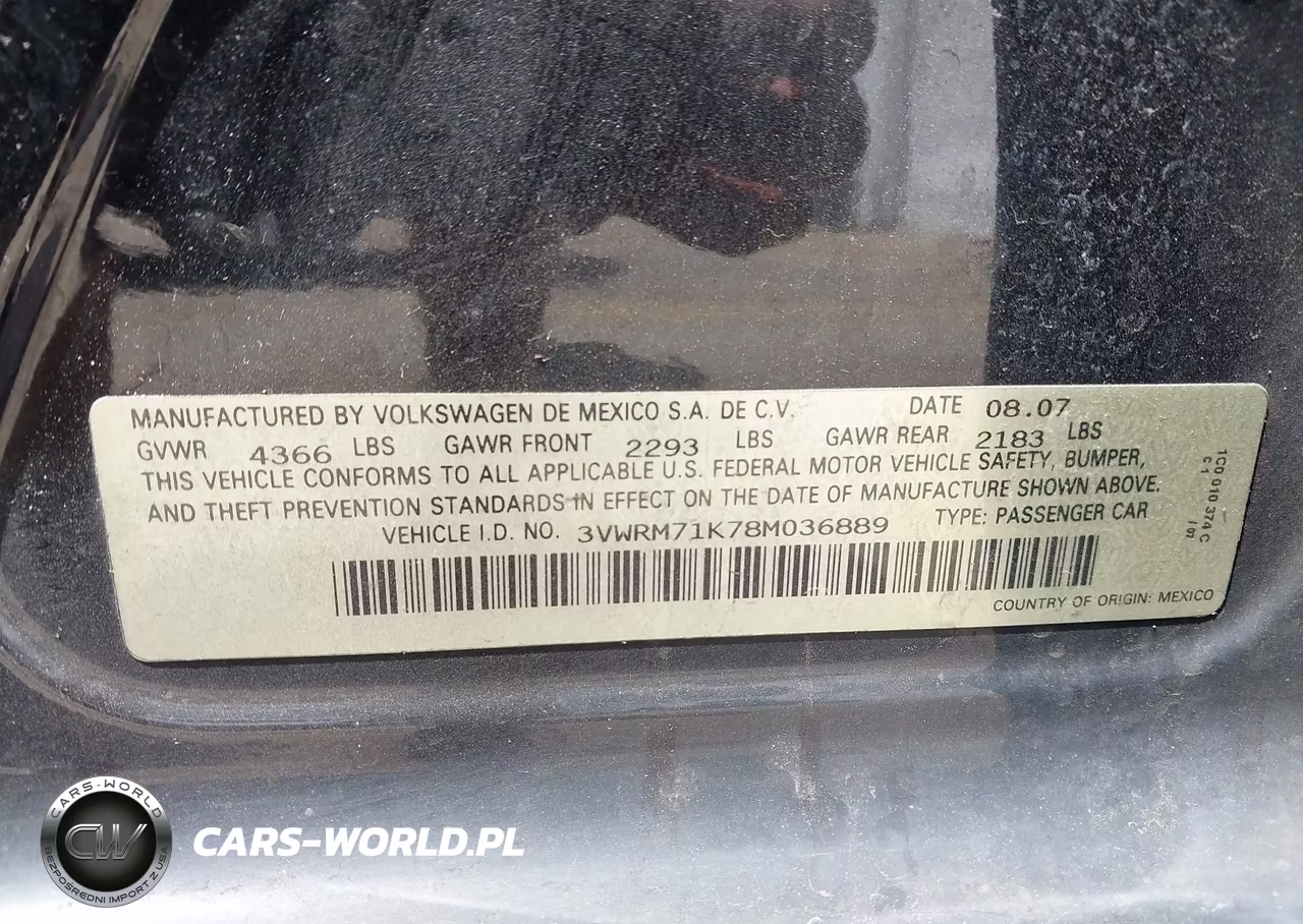 2008 Volkswagen Jetta Se VIN:3VWRM71K78M036889 - 9