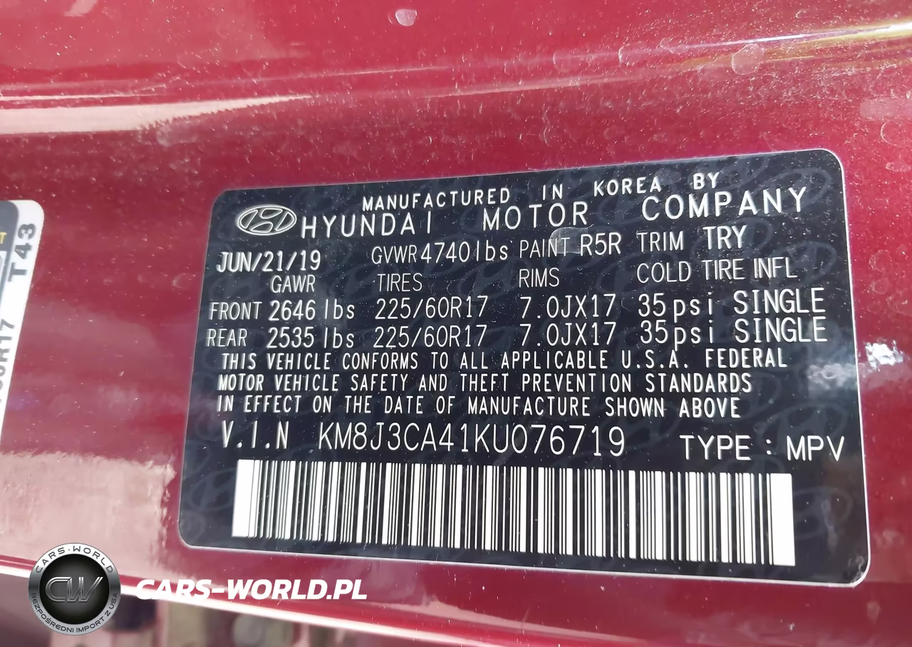 2019 Hyundai Tucson Value VIN:KM8J3CA41KU076719 - 9