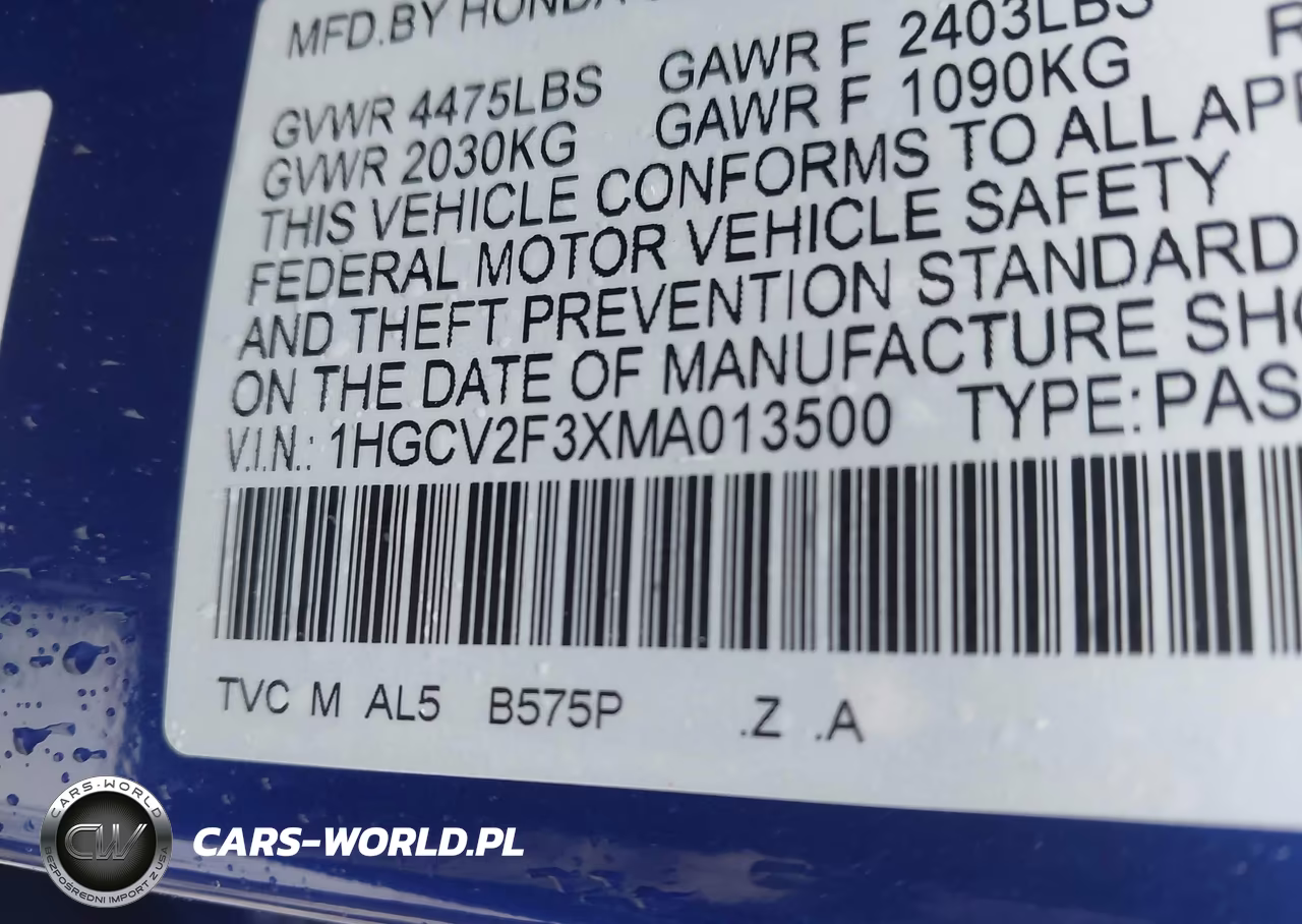 2021 Honda Accord Sport 2.0T VIN:1HGCV2F3XMA013500 - 9